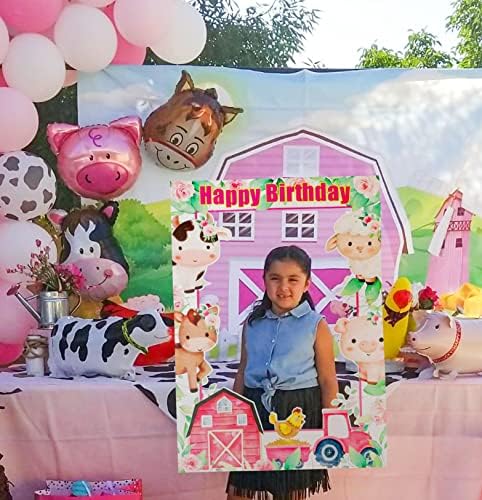 JeVenis Pink Аксесоари за Парти в чест на рождения Ден на Селскостопански Животни Подпори За Фотобудки За парти на Ферма Рамка За