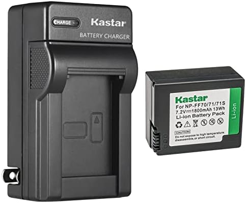 Kastar 1-Pack Подмяна на батерията NP-FF70 и стена зарядно устройство ac адаптер за Sony NP-FF70, NP-FF71, NP-FF71S, Sony DCR-HC1000, DCR-HC1000E, DCR-PC106, DCR-PC106E, DCR-PC107, DCR-PC107E, DCR-PC108 Камери