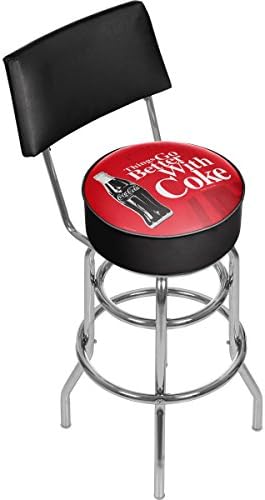 Корпоративна Отточна тръба на шарнирна връзка бар стол Gameroom кока-кола с облегалка - Coca-Cola с изкуството на украса на бутилки от кока-кола, Нещата вървят по-добре
