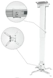 Тавана скоба за проектор LopBast White е Подходящ за плоски или наклон на тавана с регулируема височина от 16,9 до 25,6 с възможност