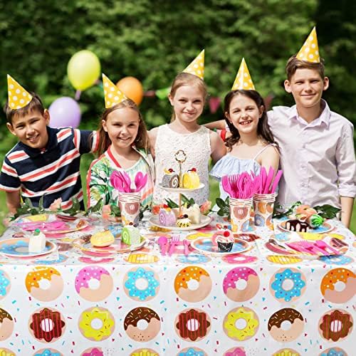 [Аксесоари за парти с пончиками] Комплекти чинии, салфетки, чаши за парти в чест на рождения ден на Donut Grow Up, за детската душа, на 20