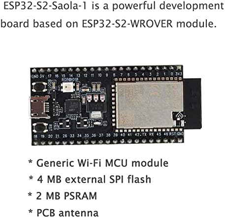 Комплект за разработване на RCmall ESP32-S2-Saola-1R Espressif на базата на Wi-Fi MCU ESP32-S2 с 4 MB флаш памет 2 MB PSRAM + кабел