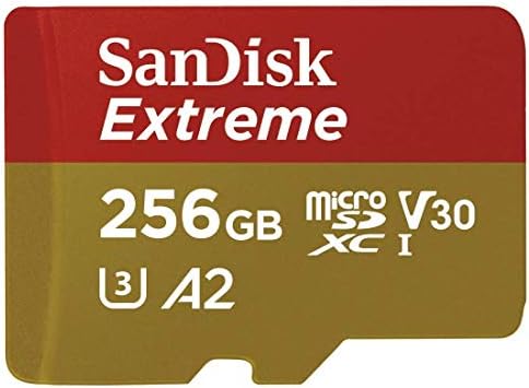 SanDisk Extreme V30 A2 256 GB Micro SD карта за дрона DJI Air 2S (SDSQXAV-256G-GN6MN) UHS-I U3 Class 10 с, скорост на четене на 4K 190 MB/с