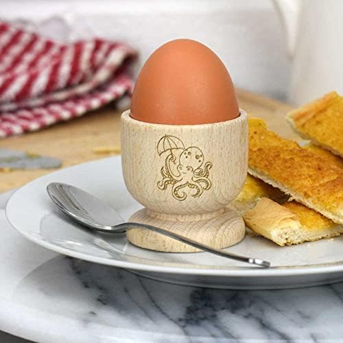 Azeeda Дървена чаша за яйца Октопод с чадър (EC00022742)