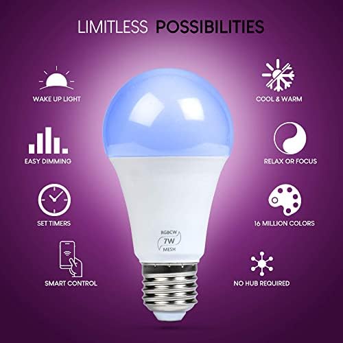 Led лампа Flux Bluetooth Smart LED - Многоцветни лампи с регулируема яркост, което променя цвета си, управлявани от вашия смартфон