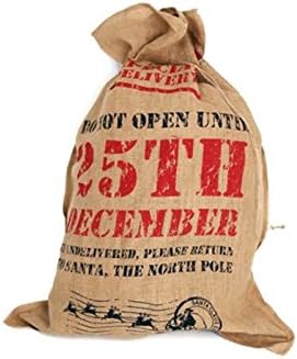 Concept4u Голямата чанта на Дядо Коледа от Зебло ръчно изработени от Юта, който не се Отваря Преди 25 декември, Подарък Чорапи