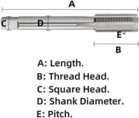 Метчик и набор от клишета Aceteel M18 X 2,5 за лявата ръка, Метчик за нарязване на резба на машината HSS M18 x 2,5 мм и кръгла