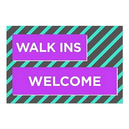 CGSignLab | Добре дошли в Walk-Ins - Модерен блок За закрепване на прозорци | 18 x12