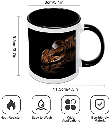 Змия Боа Боа Керамична Чаша Creative Black Вътрешна Кафеена Чаша Със Здрава Дръжка Чаши Уникални Подаръци