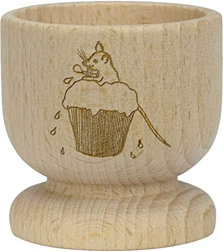Azeeda Мишка в кексе, дървена чаша за яйца (EC00022865)
