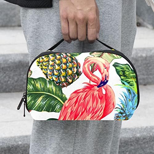 Чанта за Тоалетни Принадлежности, Окачен Набор от Dopp за Мъже, Водоустойчива Чанта за Бръснене за Пътуване, Тропически Фламинго с Модерен Дизайн във формата на Анан?