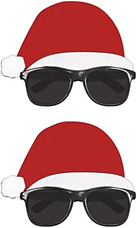 Очила Beistle в пластмасова Шапка на Дядо Коледа от 2 теми за коледни аксесоари, Подаръци за Празнични партита, Един Размер, Червен/Бял/Черен