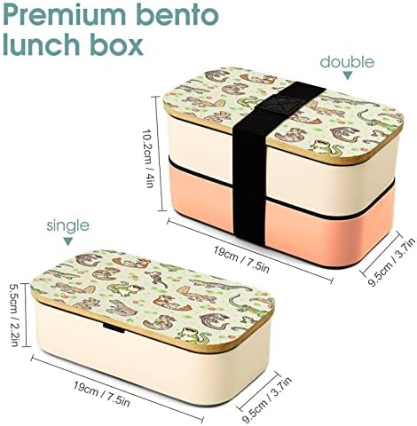 Пролетни Гекони Bento Обяд Бокс Херметични Контейнери за храна Bento Box с 2 Отделения за Пикник в Офиса