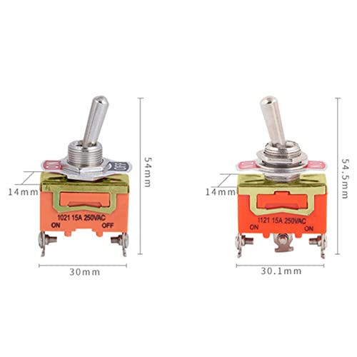 1бр 15A 250V SPST 2 4 6 Клеммный превключвател за включване-изключване на самостоятелно блокиране (Цвят: E-TEN1121)
