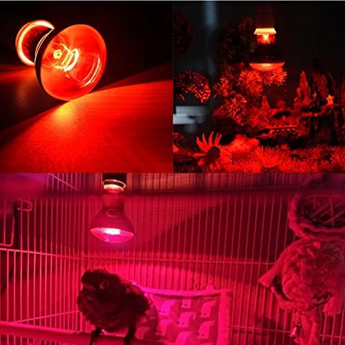Aiicioo Червена Нощна Лампа за Влечуги - 150 W Лампа за Отопление на Влечуги Инфрачервена Точков Лампа за Брадат Дракон, Гущери, Костенурки,