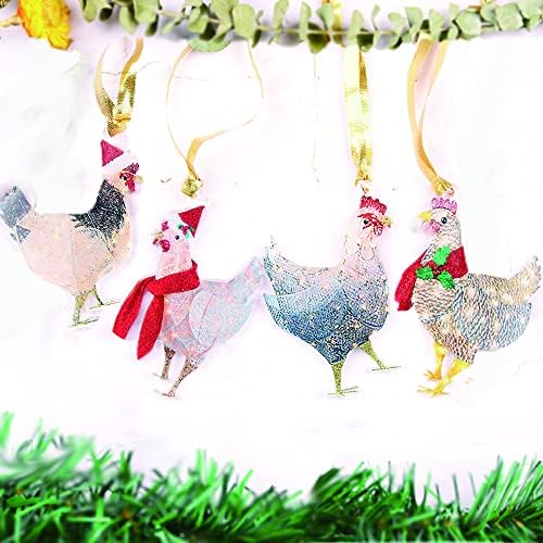 Коледен Шал Пилешки Украса, 2021кристаллическая Елха Украса Коледен Орнамент Персонализиран Продукт за Семейството Шал Пиле