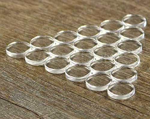 Кръгли плоски Стъклени плочки CleverDelights 16 мм (5/8 инча) - 100 опаковки - Прозрачни Плоски Стъклени плочки