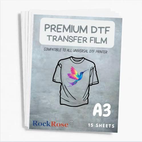 Преобръщане на филма Rock Rose DTF DTF Transfer Film 12 x 328 ФУТА, предварително обработен Лист за ДОМАШНИ любимци-Термотрансферен хартия за директен печат DYI на текстиле тениски (?