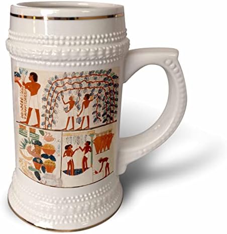 3. Бране на грозде и вино за готвене в стила на древната египетска изкуство. - Стъклена чаша с 22 грама (stn-371826-1)