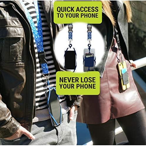 Каишка за мобилен телефон Gear Beast - Каишка за мобилен телефон с държач за своята практика, джоб за карти, мек шейным каишка и подвижна скоба - Съвместим с iPhone, Galaxy, какт?