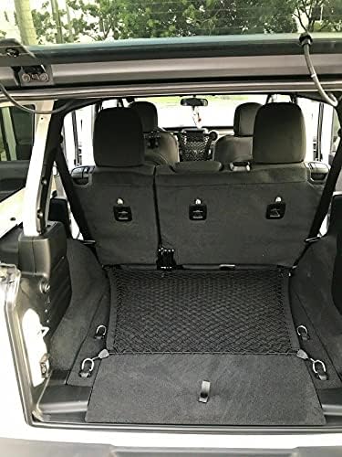 АКСЕСОАРИ за EA Органайзер за багажник на Jeep Wrangler Unlimited (само за 4 врати) 2018-2022 – Мрежест органайзер за багажник на кола – Транспортна мрежа за автомобил, камион – Най