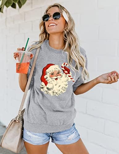 MYHALF Коледна Hoody Дамски Грозен Дядо Коледа Забавен Графичен Пуловер Пуловер за Коледа на Празнични Партита Блузи С Дълъг Ръкав