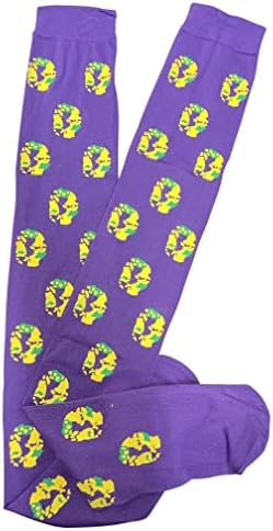 Чорапи от Един размер за Марди Грас, Зелени, Жълти, Лилави, От New Orleans Laissez Les Bon Temps Rouler