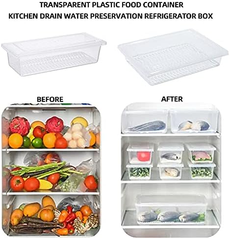 Кутия за съхранение на PANCHEN Keep Fresh Box-Органайзер за чекмеджетата Хладилник, Пластмасова Кутия За съхранение В Кухнята, Прозрачни