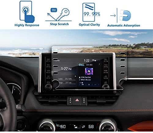LFOTPP 2019-2021 Защитно фолио за автомобилна навигация на екрана Corolla Cross за хечбек 2019-2022 2023 RAV4 Corolla CHR Tacoma 8-Инчов Стъкло 2019-2023 Защитно фолио за информационно-развлекателен