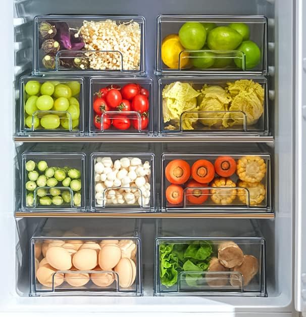 Eanpet Органайзер за хладилник с Контейнери за съхранение на храна, Штабелируемые Кутии-организаторите за хладилник, с