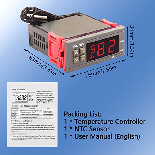 STC-1000 LED Дигитален Регулатор на Температурата Термостат за Инкубатор AC110V/220V за Отопление на Охлаждане