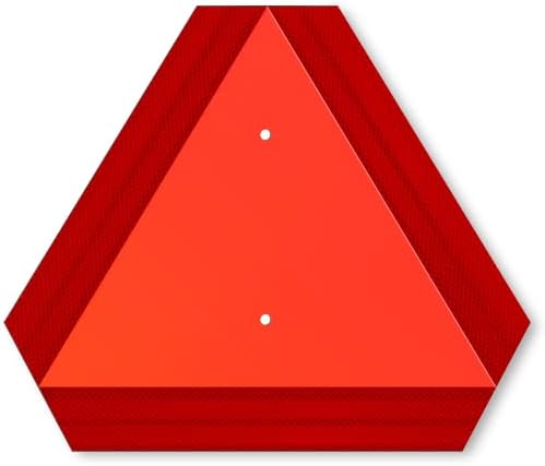 SWEETAPRIL (Опаковка от 02) Знак на бавно движещо се превозно средство, Триъгълни табели от алуминий, без ръжда, 14 X 16, Diamond рефлектор