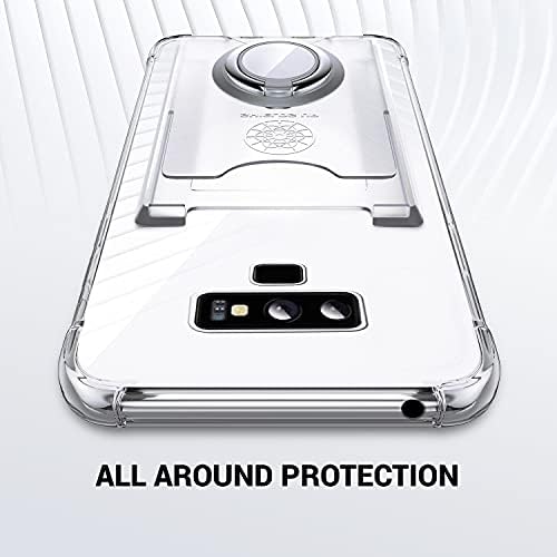 Предпазва калъф Galaxy Note 9, Калъф Samsung Note 9, Минималистична чанта-портфейл с държач за карти и околовръстен стойка, [Защита от падане] Тънък защитен калъф за Samsung Galaxy Note 9