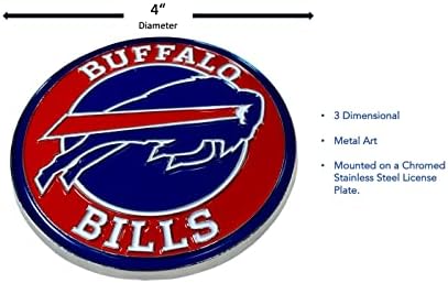Регистрационен номер на екипа от хромированного с сплав NFL Buffalo Bills Premium - 4-вита рамка с 3D-формованным цветен хромирано