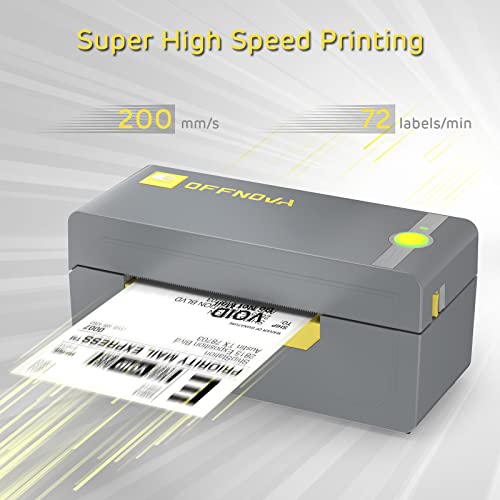 Принтер за етикети за доставка за Bluetooth OFFNOVA 200 мм/с и 1500 Листа на бели опаковки термоэтикеток размер на 2,25 x 2,25 инча