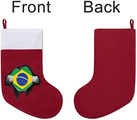 Бразилски Флаг Горд Коледен Окачен Отглеждане на Сладък Дядо Чорап за Коледно Декориране на Подаръци