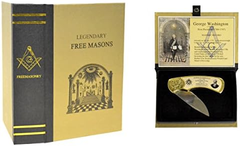 Комплект Подарък Кутии за Сгъваеми Джобни Ножове Treasure Gurus Master Free Mason Джордж Вашингтон