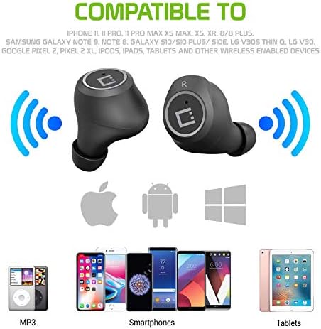 Безжични слушалки V5 Bluetooth, подходящи за Samsung Galaxy A11/A51/A71/5G/71s 5G UW с зарядно калъф за слушалки-притурки. (V5.0 Черно)