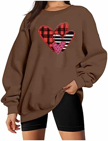 Дамски hoody с Надпис Love Heart, Тениска с изображение на Свети Валентин, Ризи, Свети Валентин, Пуловер с кръгло деколте,