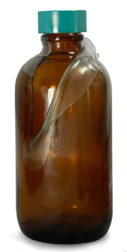 Кръгла бутилка от тъмно стъкло с защитно покритие Qorpak GLC-02248 Boston с термореактивным покритие в зелен цвят 22-400 F217 и капак