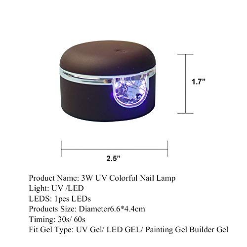 UV Led Лампа за нокти, Преносим и Компактен Сешоар за Нокти, Мини Симпатична Лампа за Втвърдяване на Всички Видове Гел-Лак за нокти, Кафе