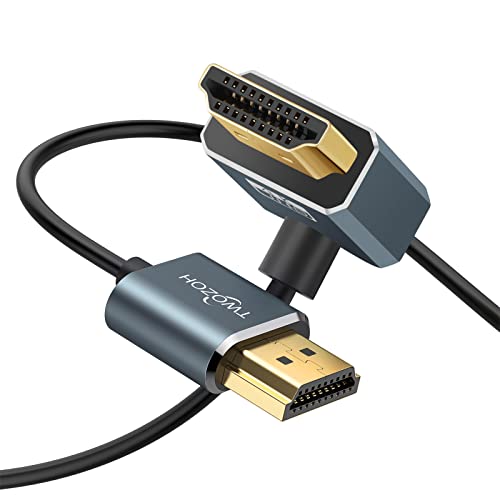 Гъвкав кабел Twozoh HDMI-HDMI с наклон под ъгъл от 90 ° надолу с дължина 1 МЕТЪР, изключително тънък и по-тънък кабел HDMI Поддържа