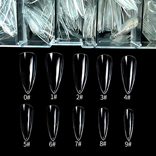 Care.D.N Прозрачни дълги режийни нокти шило за момичета, акрилни нокти с пълно покритие, нажимные дълги нокти, прозрачна