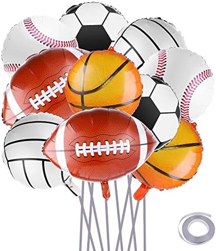 Grevosea 10 Броя от 18-инчовите Балони на тема спорт, Алуминиево Фолио, Балони за спортни Партита, Бейзболни Балони, Футболни Балони,