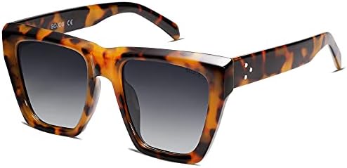 SOJOS Реколта Извънгабаритни Квадратни Слънчеви Очила Cat Eye с Поляризация за Жени, Модни Слънчеви Очила в Стил Cateye, SJ2179