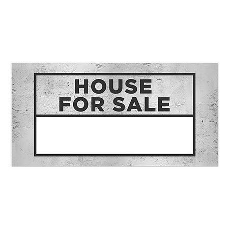 CGSignLab | Къща за продажба -Базова Сиво Прозорец панел | 24 x12