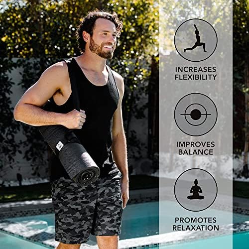 Килимче за йога Sweet Sweat (двустранен) - подложка за фитнес и упражнения с лесно затягивающимся с каишка за носене на ръка подложка за йога (72 L x 24W)