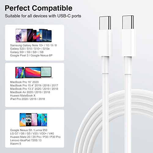 Кабел Kithumi USB C-C 100 W / 5A, 2 и 3 крак USB кабел-C-Type C за MacBook Pro Air 2020/2019/2018/2017/, кабел за бързо зареждане USBC