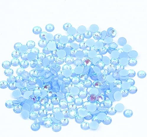 Блестящи Флуоресцентни Кристали от стъкло с фиксирана облегалка, Светещи Кристали ss6-ss30, флуоресцентно Синьо AB Цвят, декорации за нокти