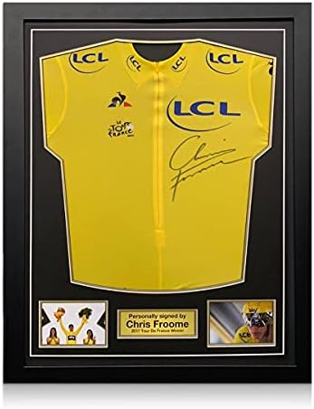 Крис Froom подписа Жълта фланелка Тур Дьо Франс 2017. Стандартна рамка | Сувенири С Автограф